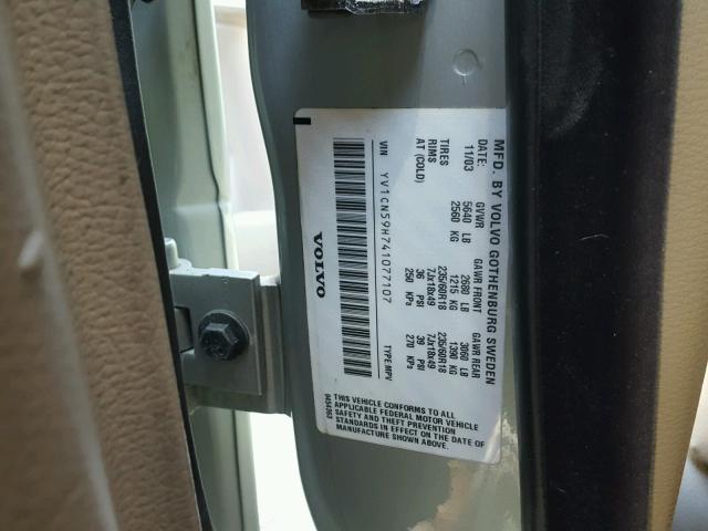 YV1CN59H741077107 - 2004 VOLVO XC90 SILVER photo 10