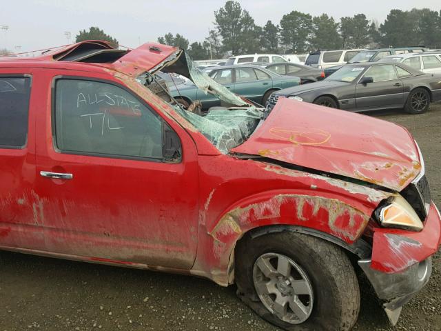 1N6AD07W76C400015 - 2006 NISSAN FRONTIER C RED photo 9