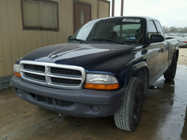 1D7GL12K44S738992 - 2004 DODGE DAKOTA SXT BLUE photo 2