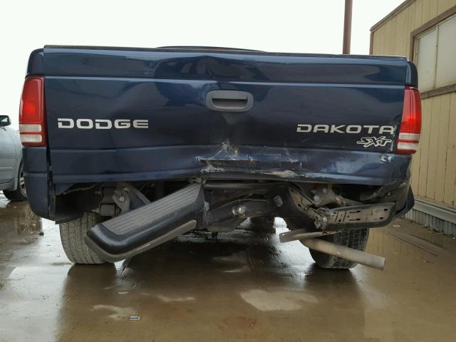 1D7GL12K44S738992 - 2004 DODGE DAKOTA SXT BLUE photo 9