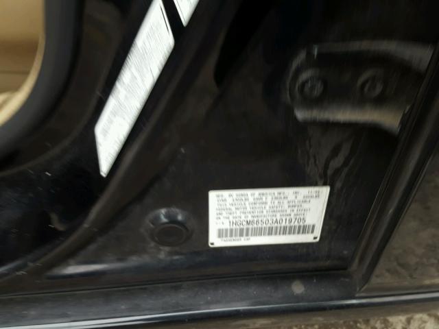 1HGCM66503A019705 - 2003 HONDA ACCORD EX BLACK photo 10