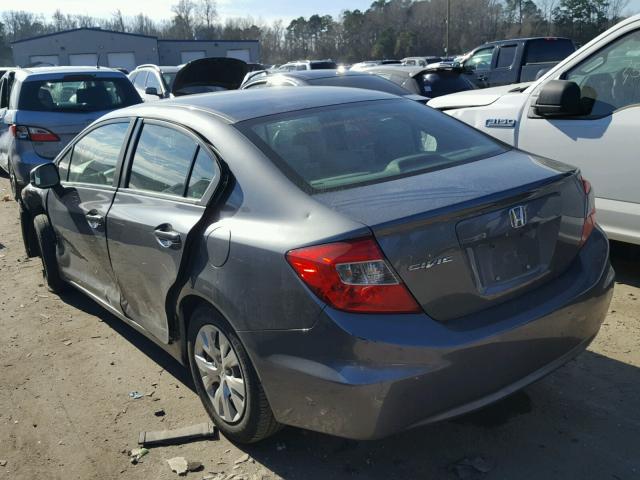 19XFB2F54CE353873 - 2012 HONDA CIVIC LX CHARCOAL photo 3