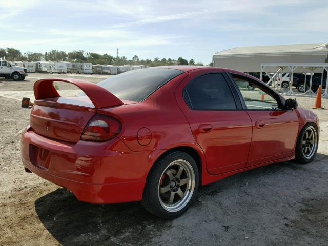 1B3ES66SX5D261780 - 2005 DODGE NEON SRT-4 RED photo 4