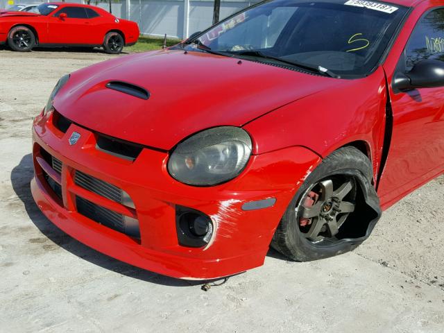 1B3ES66SX5D261780 - 2005 DODGE NEON SRT-4 RED photo 9