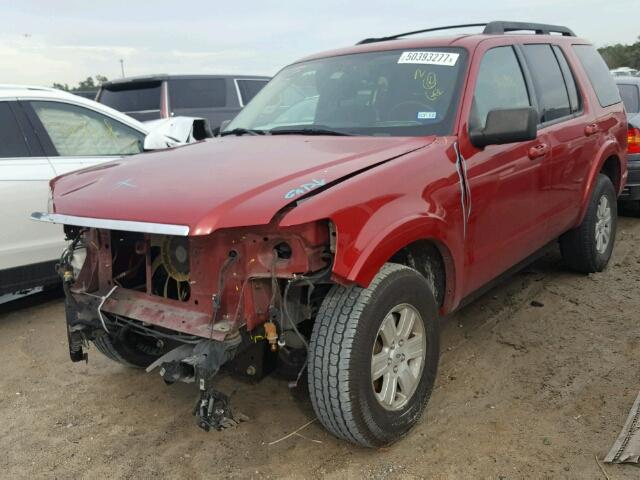 1FMEU6DE0AUA62684 - 2010 FORD EXPLORER X RED photo 2