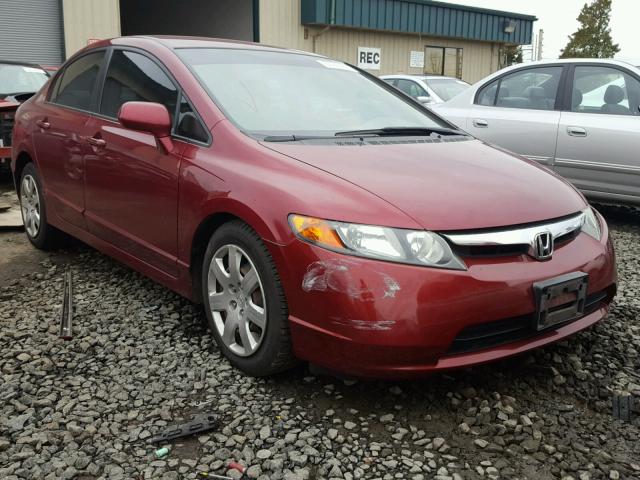 1HGFA16576L117812 - 2006 HONDA CIVIC LX RED photo 1