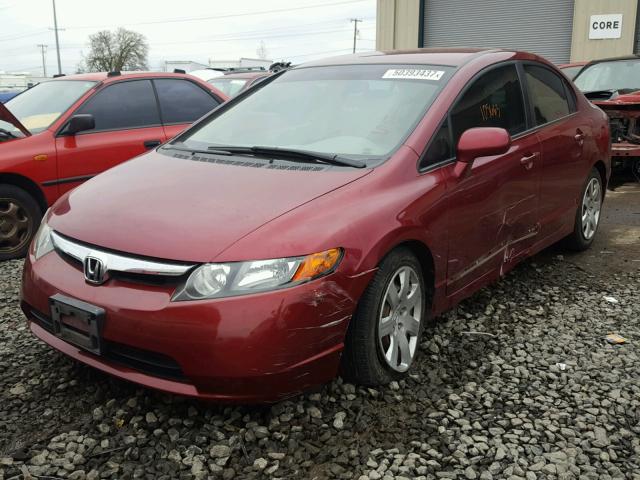 1HGFA16576L117812 - 2006 HONDA CIVIC LX RED photo 2