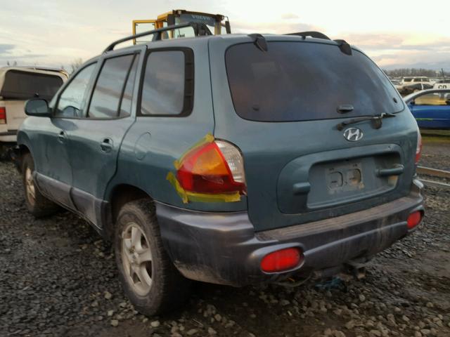 KM8SC73D73U429197 - 2003 HYUNDAI SANTA FE G GREEN photo 3