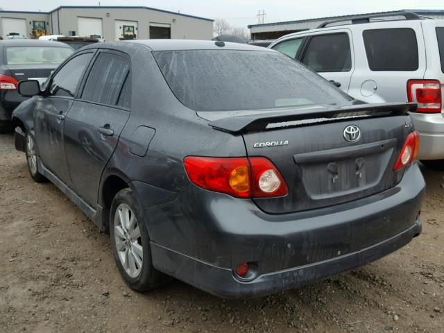 2T1BU4EEXAC507309 - 2010 TOYOTA COROLLA BA BLACK photo 3