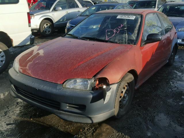 2HGEH2357SH500450 - 1995 HONDA CIVIC CX ORANGE photo 2