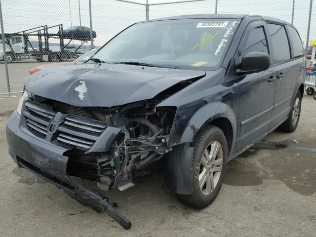 1D8HN44HX8B157841 - 2008 DODGE GRAND CARA BLACK photo 2