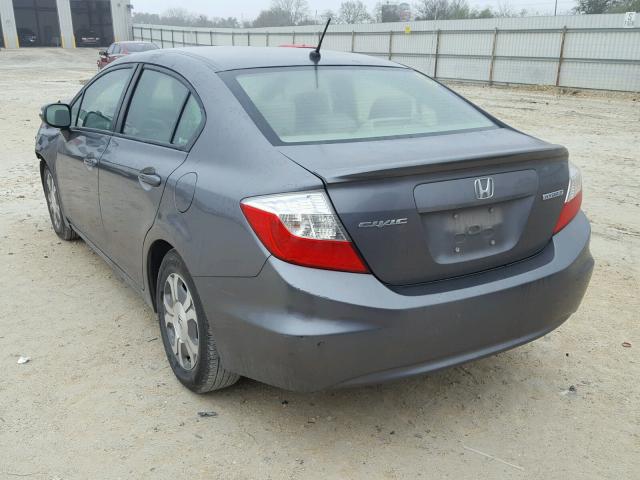 JHMFB4F3XCS001869 - 2012 HONDA CIVIC HYBR GRAY photo 3