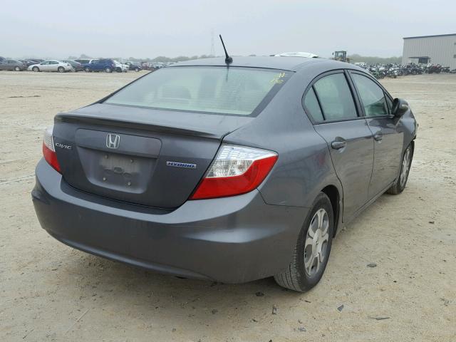 JHMFB4F3XCS001869 - 2012 HONDA CIVIC HYBR GRAY photo 4