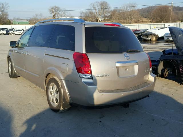 5N1BV28U37N138783 - 2007 NISSAN QUEST S SILVER photo 3