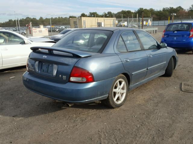 3N1BB51D81L130374 - 2001 NISSAN SENTRA SE BLUE photo 4