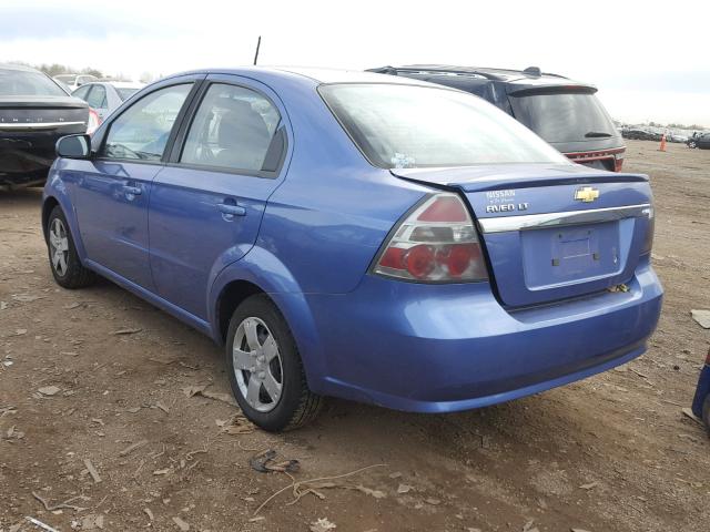 KL1TD56E69B628672 - 2009 CHEVROLET AVEO LS BLUE photo 3