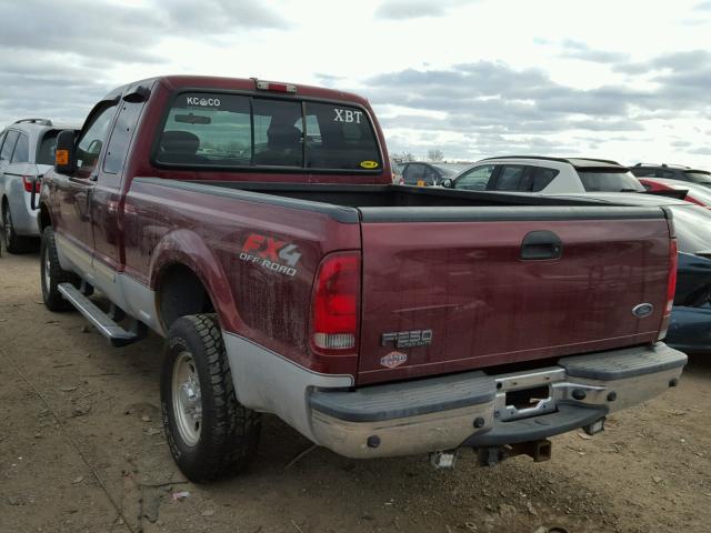 1FTNX21L24EA25142 - 2004 FORD F250 SUPER BURGUNDY photo 3