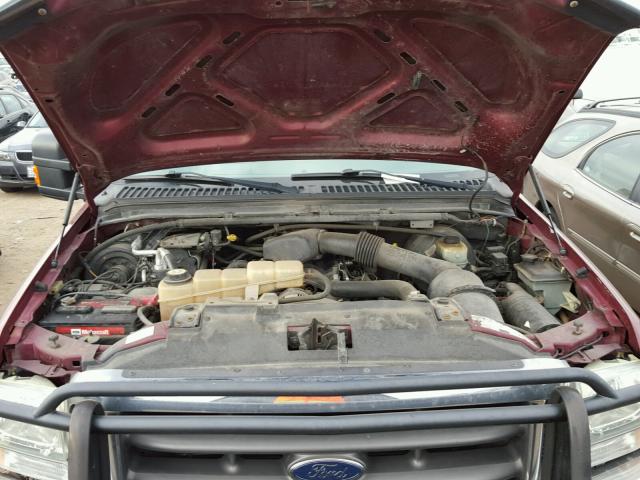 1FTNX21L24EA25142 - 2004 FORD F250 SUPER BURGUNDY photo 7