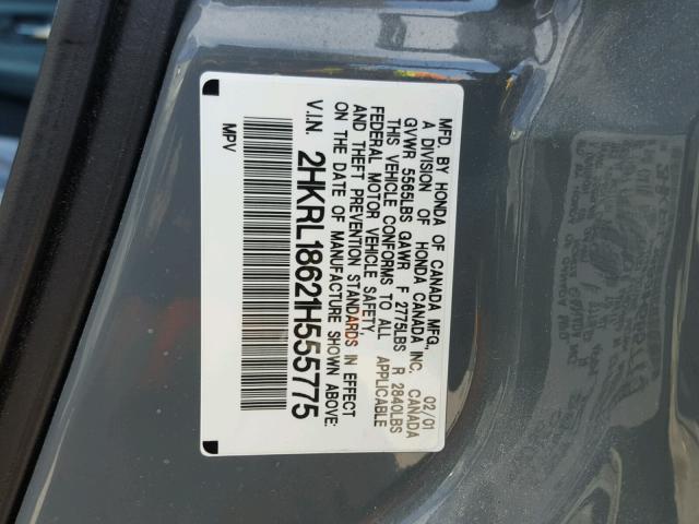 2HKRL18621H555775 - 2001 HONDA ODYSSEY EX SILVER photo 10