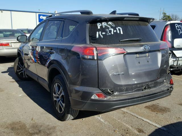 2T3ZFREV4HW361852 - 2017 TOYOTA RAV4 LE GRAY photo 3