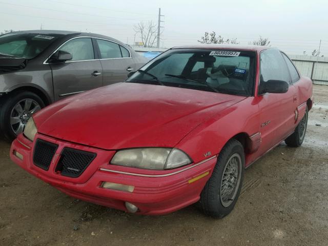 1G2NE14N2PC708377 - 1993 PONTIAC GRAND AM S RED photo 2