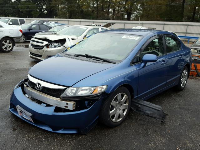 1HGFA165X9L011472 - 2009 HONDA CIVIC LX BLUE photo 2