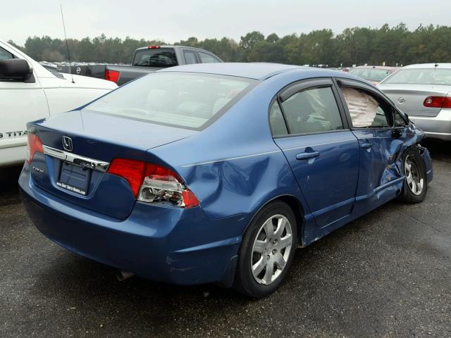 1HGFA165X9L011472 - 2009 HONDA CIVIC LX BLUE photo 4