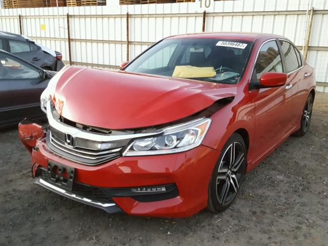 1HGCR2F59GA201788 - 2016 HONDA ACCORD SPO RED photo 2