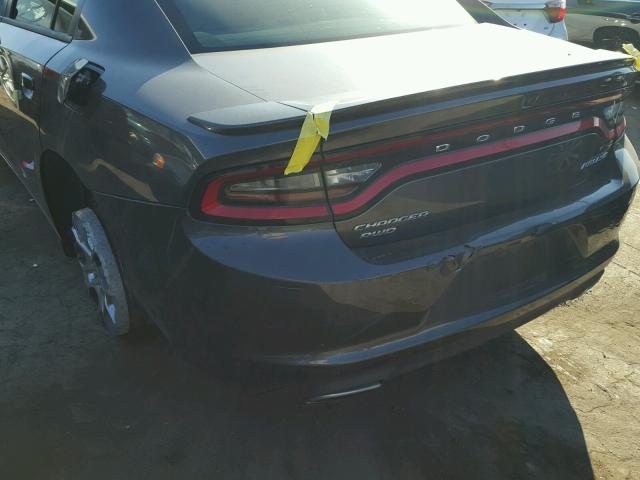 2C3CDXJGXGH180989 - 2016 DODGE CHARGER SX GRAY photo 9