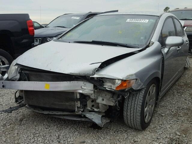 1HGFA16556L007275 - 2006 HONDA CIVIC LX SILVER photo 2