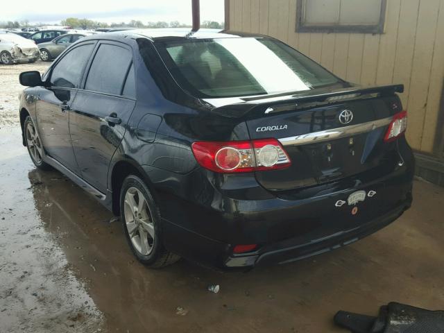 2T1BU4EE6BC737012 - 2011 TOYOTA COROLLA BA BLACK photo 3