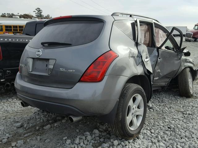 JN8AZ08W35W420024 - 2005 NISSAN MURANO SL GRAY photo 4