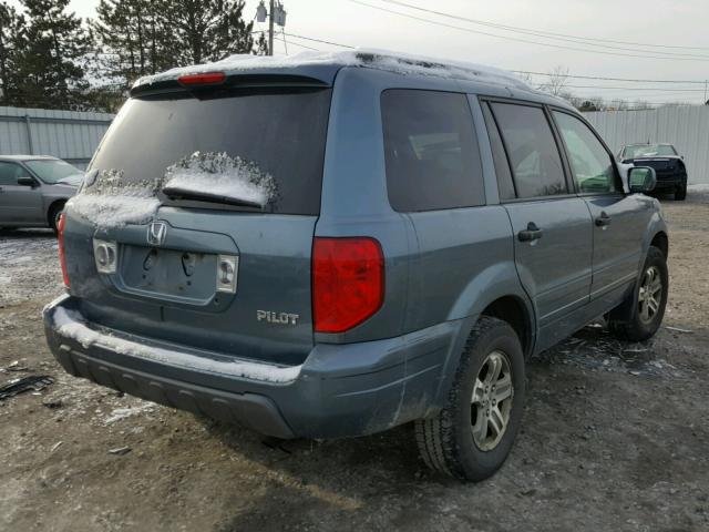 5FNYF184X5B055904 - 2005 HONDA PILOT EX BLUE photo 4