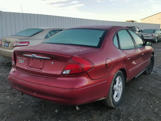 1FAFP55U91G171651 - 2001 FORD TAURUS SES RED photo 4