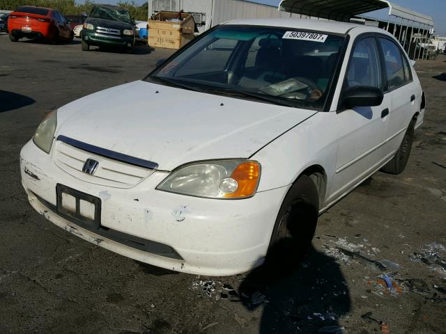 2HGES16591H557805 - 2001 HONDA CIVIC LX WHITE photo 2