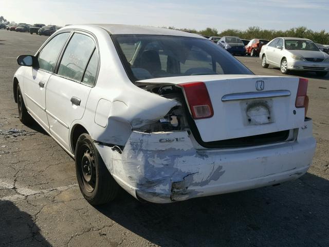 2HGES16591H557805 - 2001 HONDA CIVIC LX WHITE photo 3