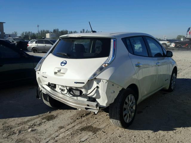 1N4AZ0CP7FC308525 - 2015 NISSAN LEAF S WHITE photo 4