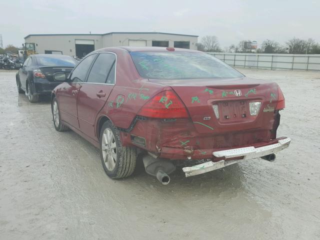 1HGCM66587A048858 - 2007 HONDA ACCORD EX RED photo 3