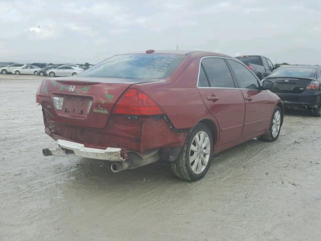 1HGCM66587A048858 - 2007 HONDA ACCORD EX RED photo 4