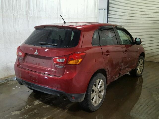 4A4AR3AU7DE015531 - 2013 MITSUBISHI OUTLANDER RED photo 4