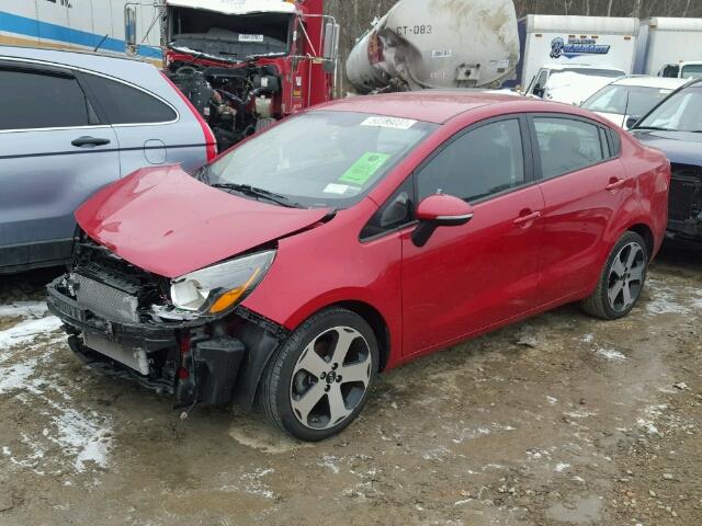 KNADN4A36D6150651 - 2013 KIA RIO EX RED photo 2