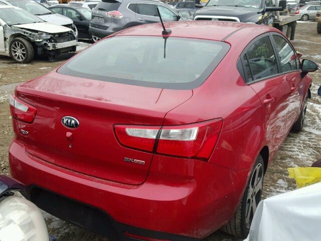 KNADN4A36D6150651 - 2013 KIA RIO EX RED photo 4