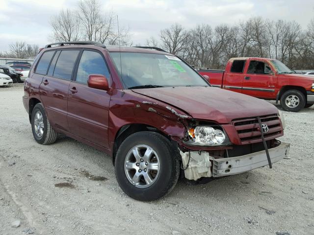 JTEDP21A540039863 - 2004 TOYOTA HIGHLANDER MAROON photo 1