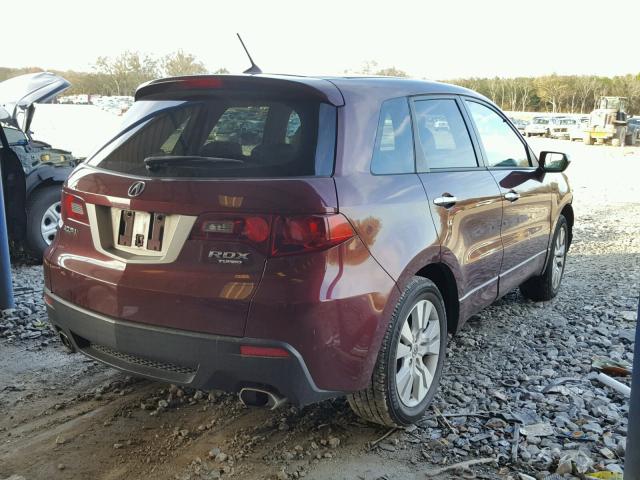 5J8TB2H2XBA000627 - 2011 ACURA RDX BURGUNDY photo 4