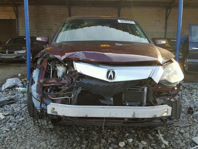 5J8TB2H2XBA000627 - 2011 ACURA RDX BURGUNDY photo 9