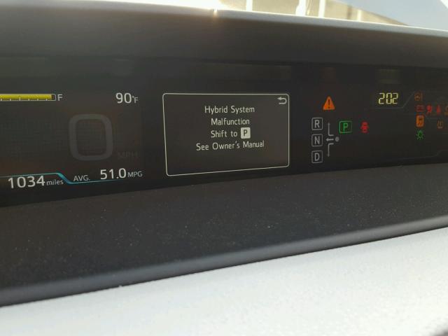 JTDKARFPXH3039512 - 2017 TOYOTA PRIUS PRIM ნაცრისფერი ფოტო 8