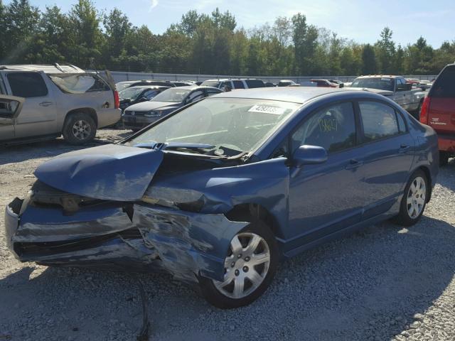 1HGFA16558L004430 - 2008 HONDA CIVIC LX BLUE photo 2