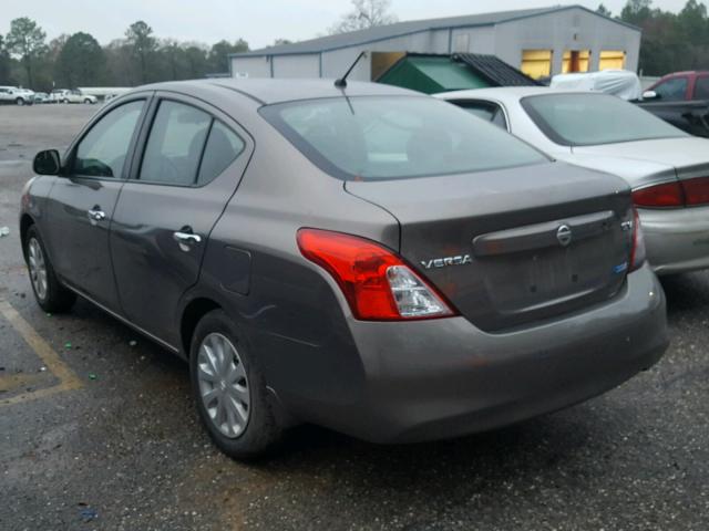 3N1CN7AP5CL891772 - 2012 NISSAN VERSA S GRAY photo 3