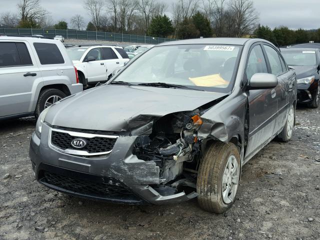 KNADH4A34A6634868 - 2010 KIA RIO LX SILVER photo 2