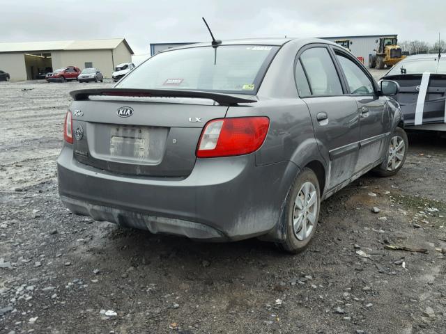 KNADH4A34A6634868 - 2010 KIA RIO LX SILVER photo 4